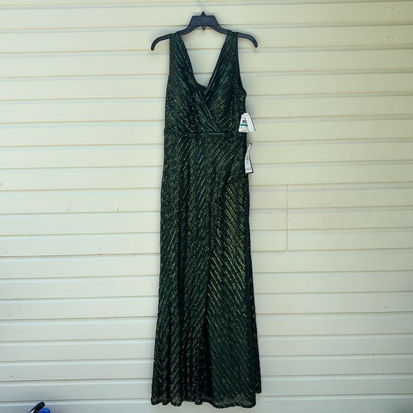 Nightway Faux-Wrap Sleeveless Sequin Gown - Picture 2 of 12